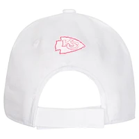 Casquette réglable structurée entièrement blanche pour jeunes filles des Chiefs de Kansas City