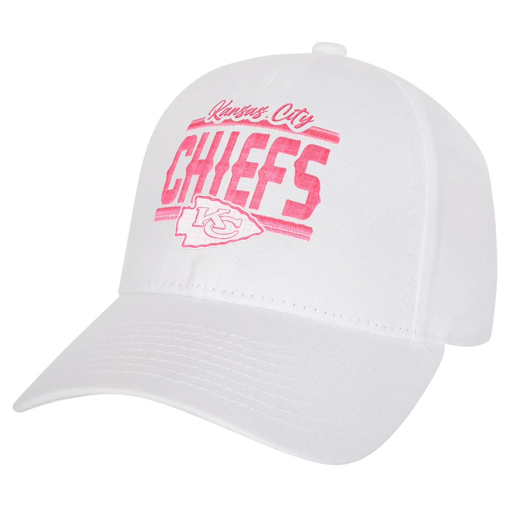 Girls Youth Kansas City Chiefs All White Structured Adjustable Hat