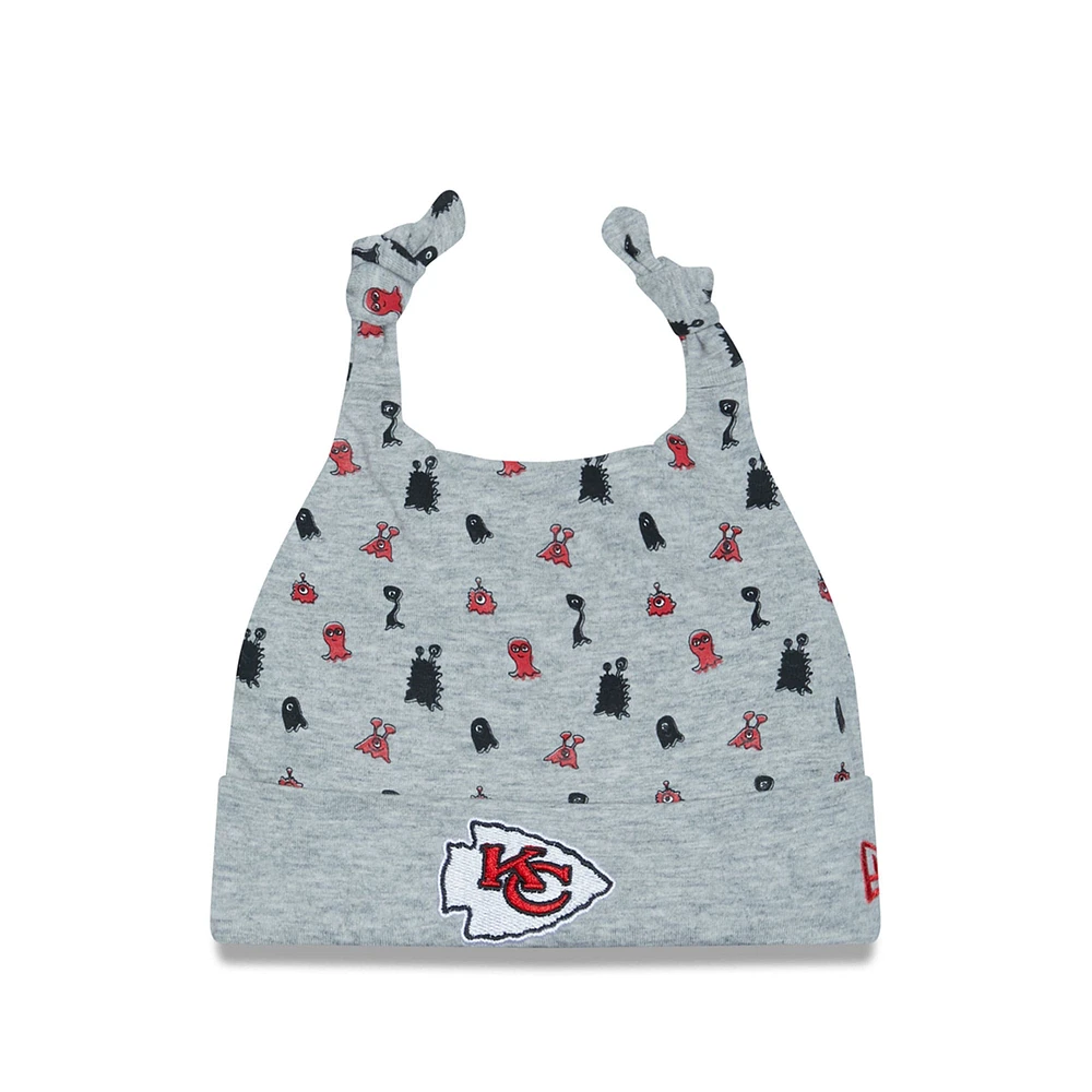 Bonnet en tricot à revers Critter New Era gris chiné Kansas City Chiefs pour bébé