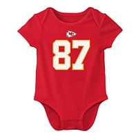 Body Nike Travis Kelce pour bébé avec nom et numéro de joueur des Kansas City Chiefs rouge