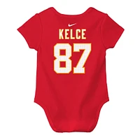 Infant Nike Travis Kelce Red Kansas City Chiefs  Player Name & Number Bodysuit