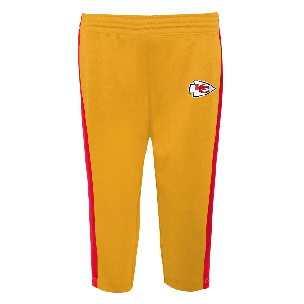 Infant Red/Gold Kansas City Chiefs Little Kicker - Long Sleeve Bodysuit & Pants Set