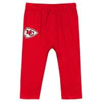 Ensemble body à manches longues et pantalon pour bébé rouge Kansas City Chiefs Double Up