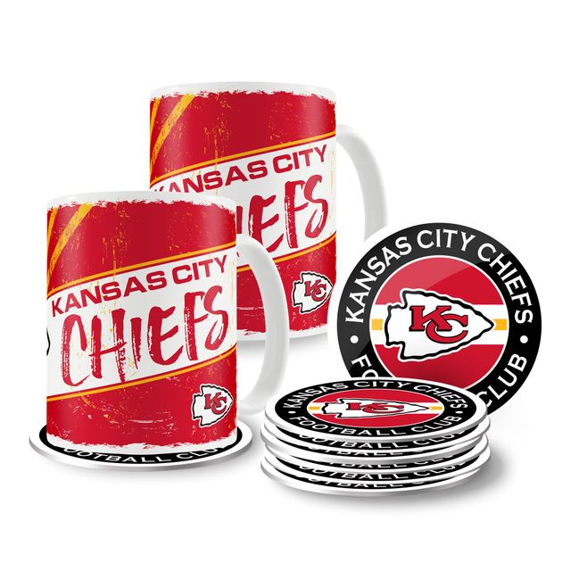 Chefs de Kansas City 15 oz. Tasses et sous-verres classiques - Ensemble