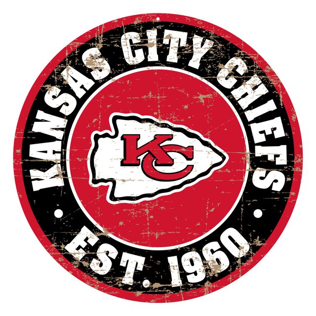 Kansas City Chiefs 22'' Enseigne murale avec logo en détresse