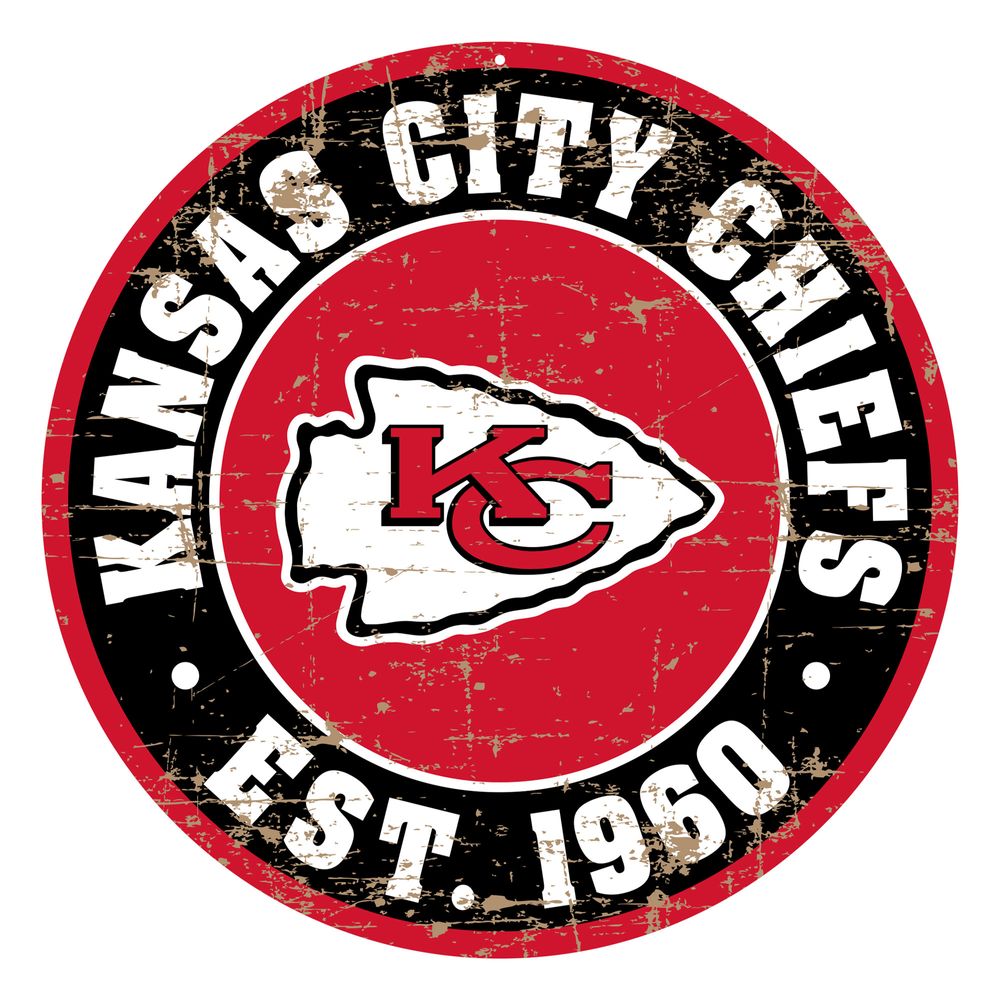 Kansas City Chiefs 22'' Distressed Logo Wall Sign