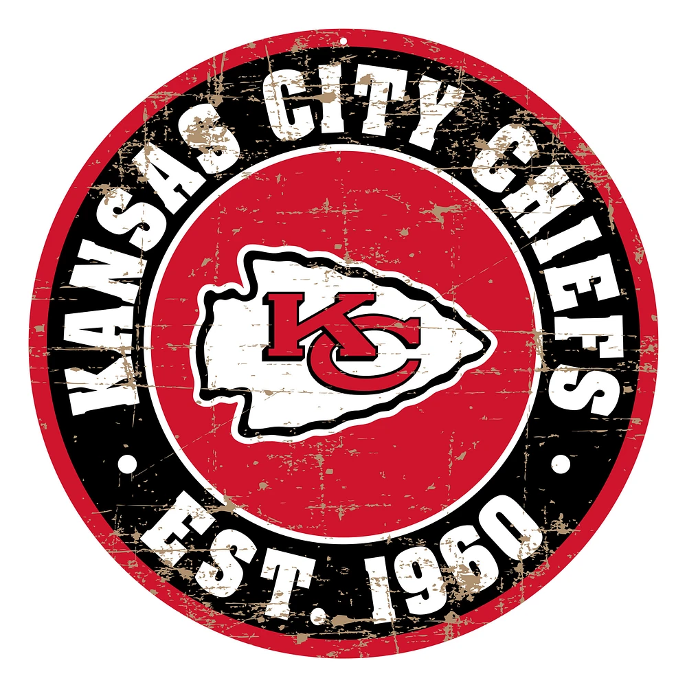 Kansas City Chiefs 22'' Distressed Logo Wall Sign