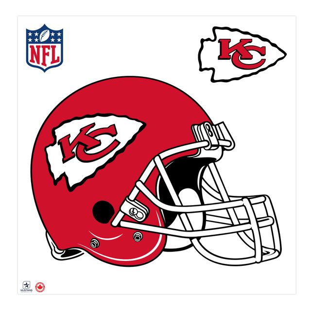 Kansas City Chiefs - Sticker mural repositionnable pour casque d'équipe 36''