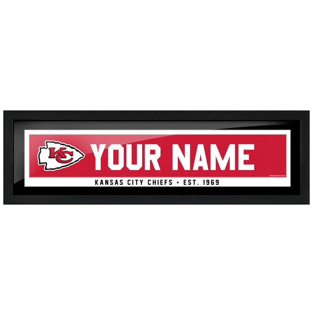 Kansas City Chiefs 6'' x 22'' Personalized Name Bar Frame