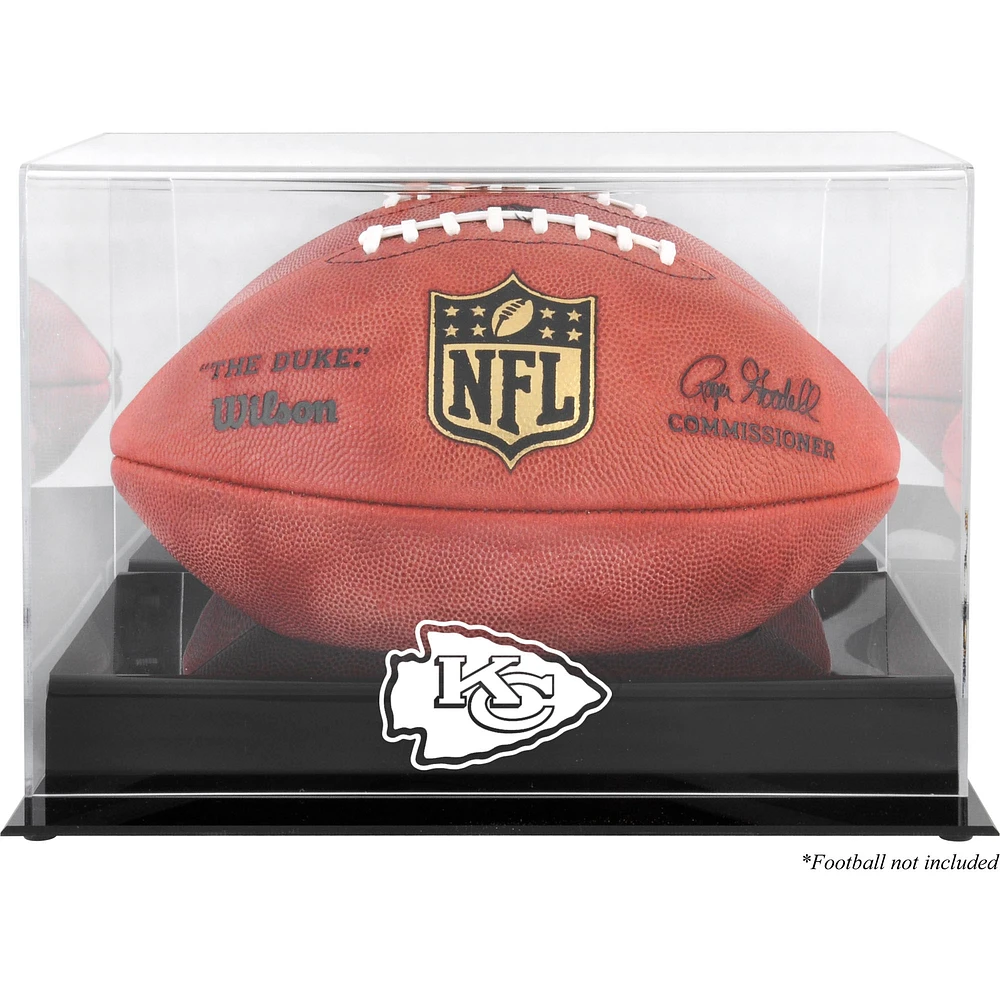 Kansas City Chiefs Black Base Football Logo Display Case with Mirror Back