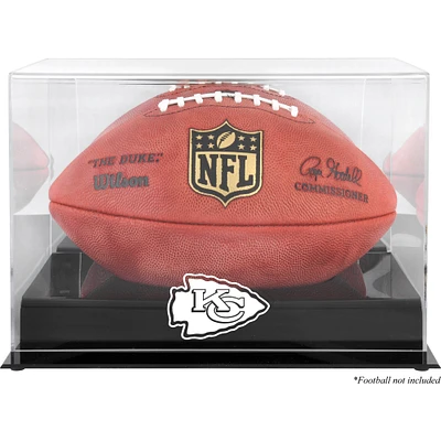 Kansas City Chiefs Black Base Football Logo Display Case with Mirror Back