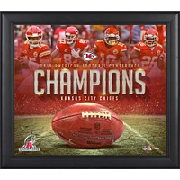 Collage des champions de l'AFC 2019 encadré 15" x 17" des Chiefs de Kansas City