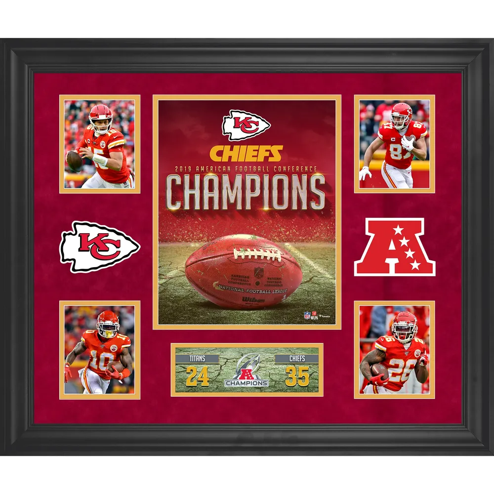 Collage des champions de l'AFC 2019 encadré par les Chiefs de Kansas City 20" x 24"