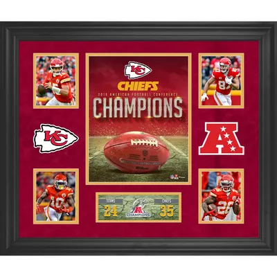 Collage des champions de l'AFC 2019 encadré par les Chiefs de Kansas City 20" x 24"