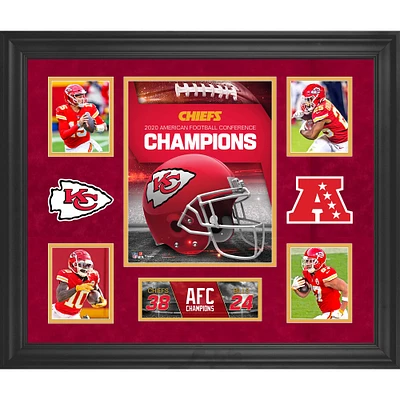 Collage encadré des champions de l'AFC 2020 des Chiefs de Kansas City 20" x 24"