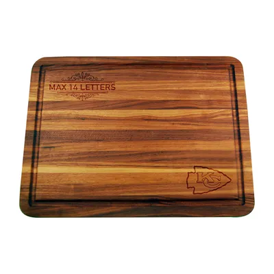Kansas City Chiefs Large Acacia Personalized Cutting & Serving Board