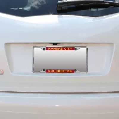 Kansas City Chiefs Mirror With Color Letters License Plate Frame