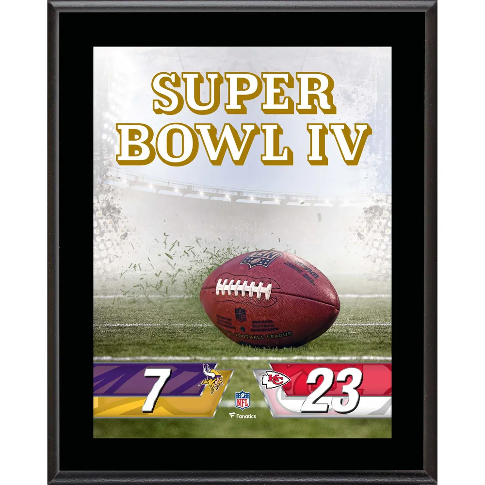 Lids Fanatics Authentic Kansas City Chiefs vs. Minnesota Vikings Super Bowl  IV 10.5' x 13' Sublimated Plaque