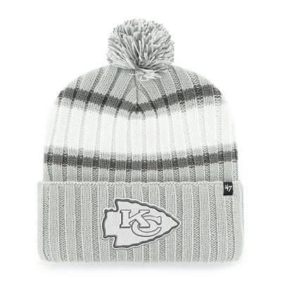 Men's '47  Gray Kansas City Chiefs Domestic Plateau Cuffed Knit Hat with Pom