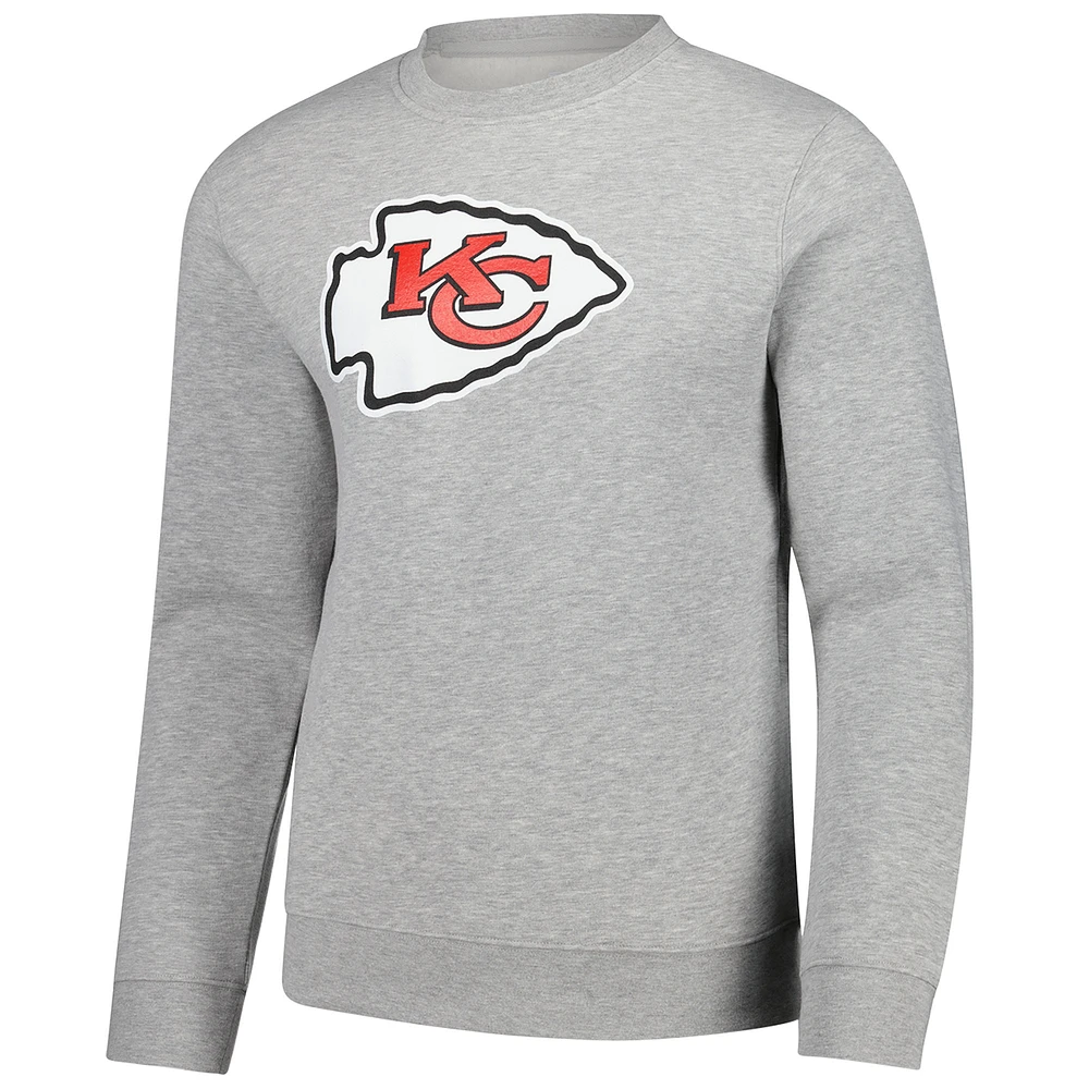 Sweat-shirt en polaire gris Fanatics pour homme des Kansas City Chiefs