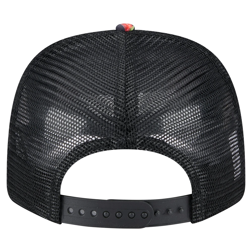 Men's New Era  Navy/Black Kansas City Chiefs Adventure Drinks Pattern 9SEVENTY Stretch-Snap Hat