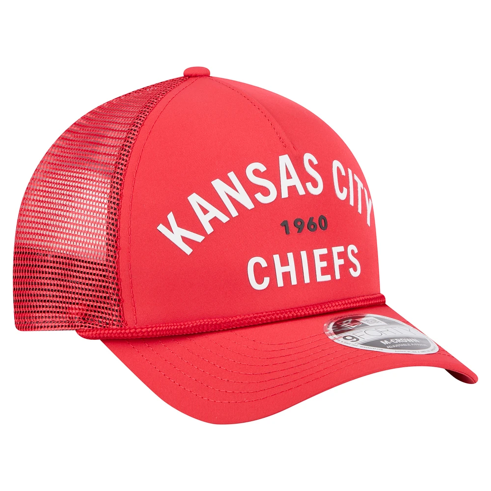 Casquette ajustable New Era rouge Kansas City Chiefs Active Minimalist M-Crown A-Frame 9FORTY pour homme