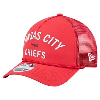 Casquette ajustable New Era rouge Kansas City Chiefs Active Minimalist M-Crown A-Frame 9FORTY pour homme