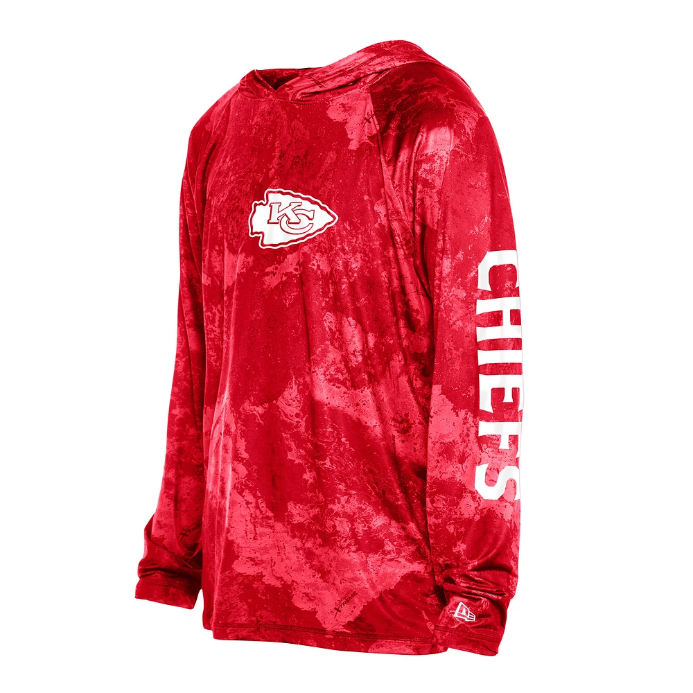 Men's New Era  Red Kansas City Chiefs RealTree Xtreme Camo Raglan Long Sleeve Hooded Top