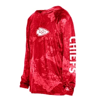 Men's New Era  Red Kansas City Chiefs RealTree Xtreme Camo Raglan Long Sleeve Hooded Top