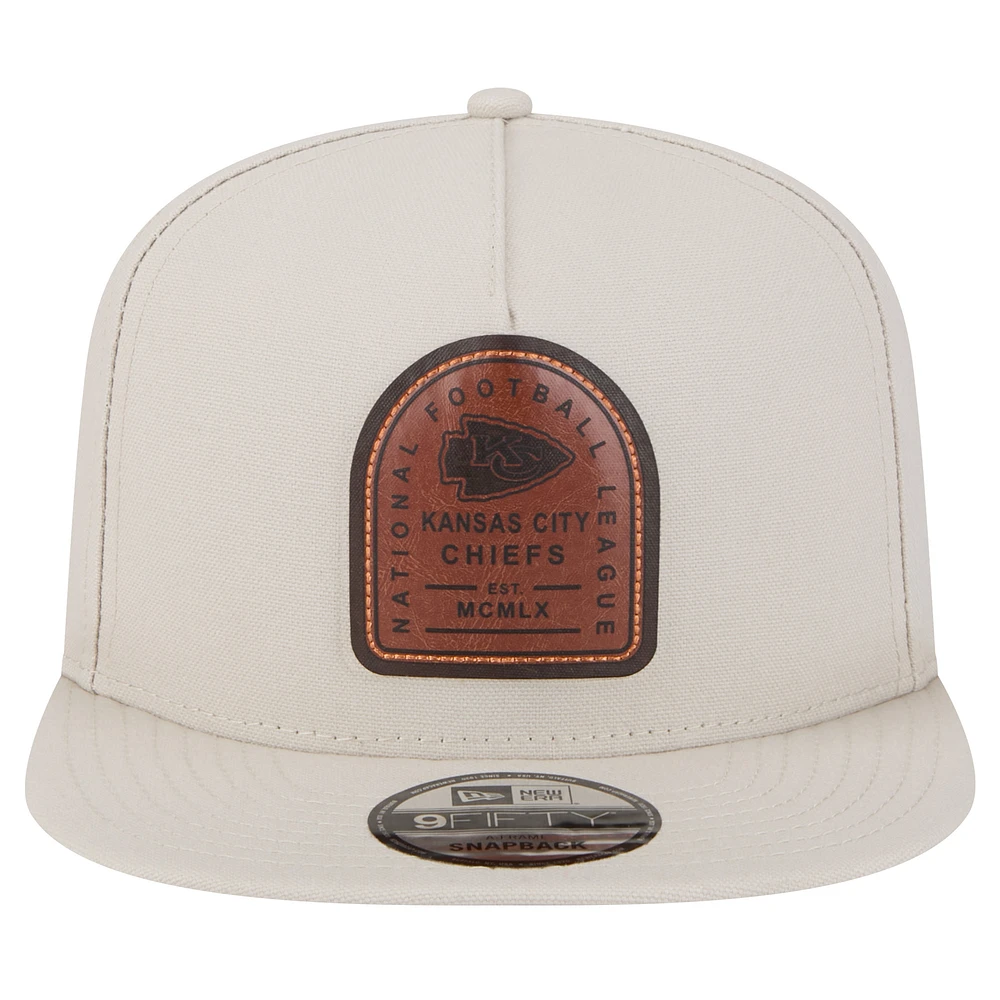 Men's New Era  Stone Kansas City Chiefs Premier 9FIFTY Snapback Hat