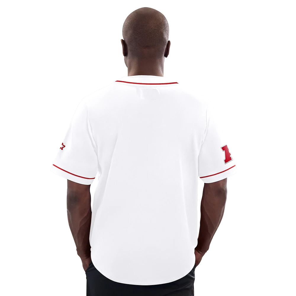 Men's Starter  White Kansas City Chiefs Relay Full-Button Baseball Jersey