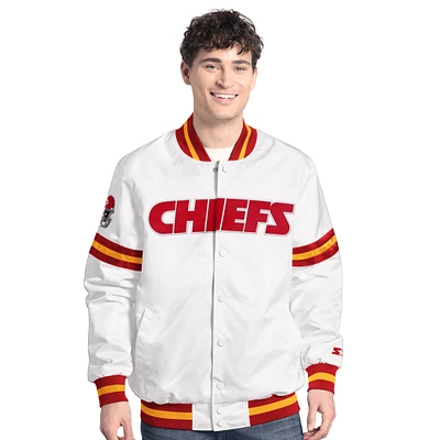 Veste universitaire blanche à boutons-pression Scout des Chiefs de Kansas City pour homme