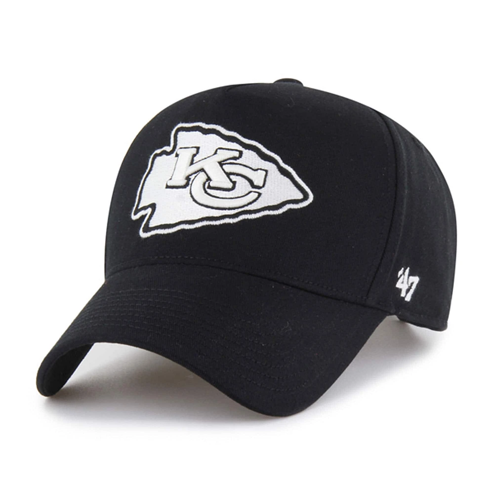 Men's '47 Black Kansas City Chiefs Foundation Offside Adjustable Hat