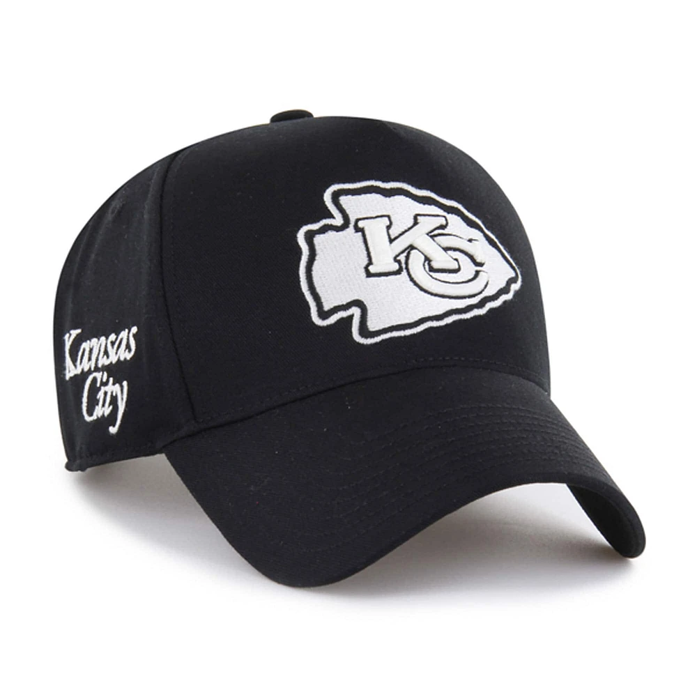 Men's '47 Black Kansas City Chiefs Foundation Offside Adjustable Hat
