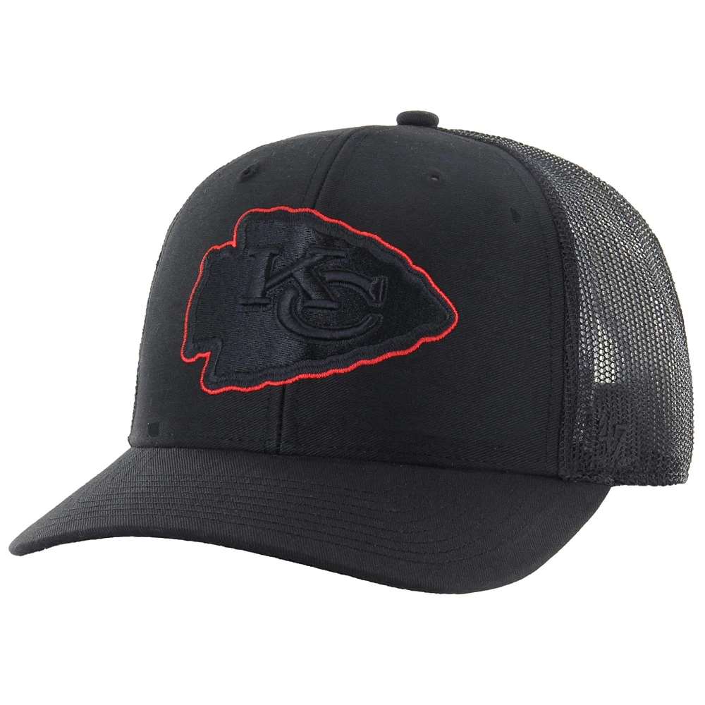Men's '47 Black Kansas City Chiefs Trucker Adjustable Hat