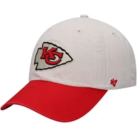 Men's '47 Cream/Red Kansas City Chiefs Sidestep Clean Up Adjustable Hat