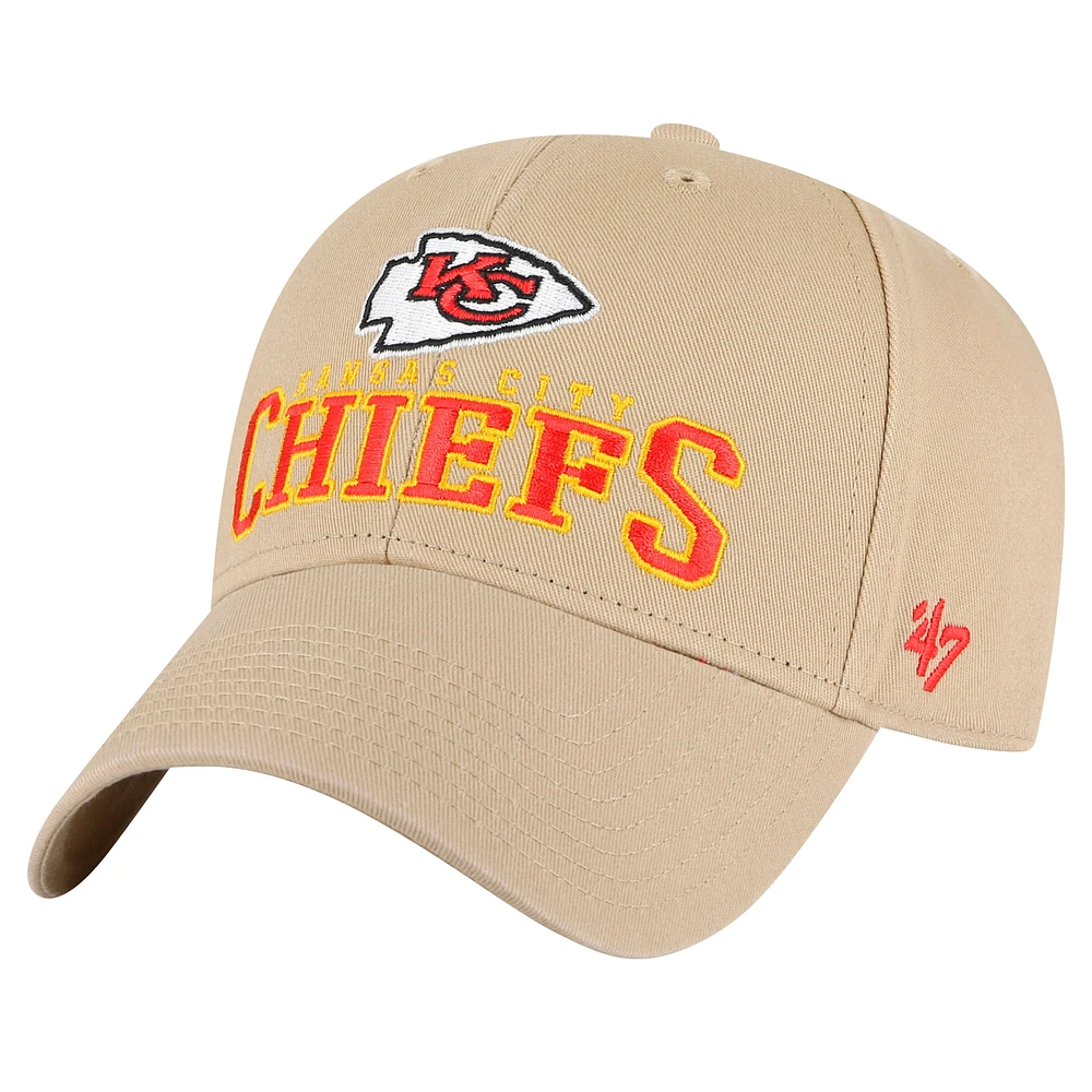 Men's '47 Khaki Kansas City Chiefs Powell MVP Adjustable Hat