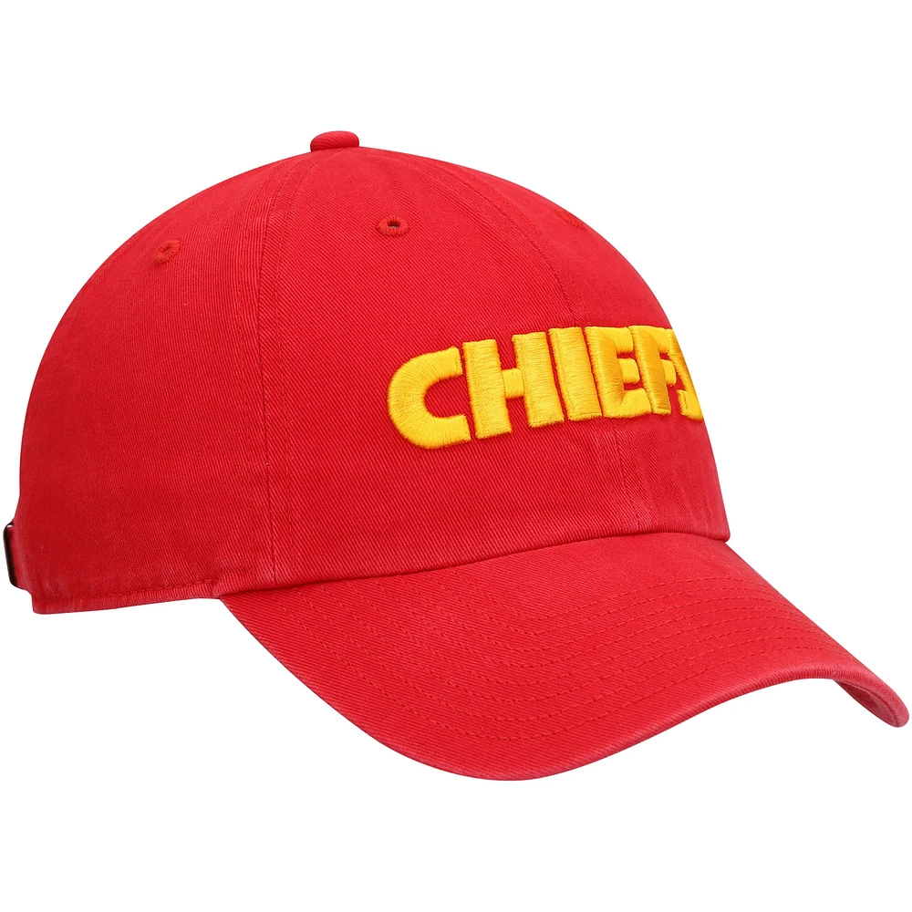 Men's '47 Red Kansas City Chiefs Clean Up Script Adjustable Hat