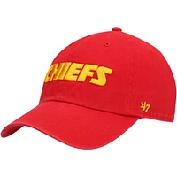 Men's '47 Red Kansas City Chiefs Clean Up Script Adjustable Hat