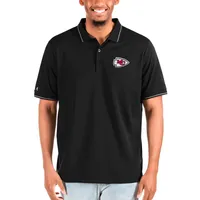 Men's Antigua Black Kansas City Chiefs Big & Tall Affluent Polo