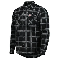Men's Antigua Black Kansas City Chiefs Industry Flannel Button-Up Shirt Jacket