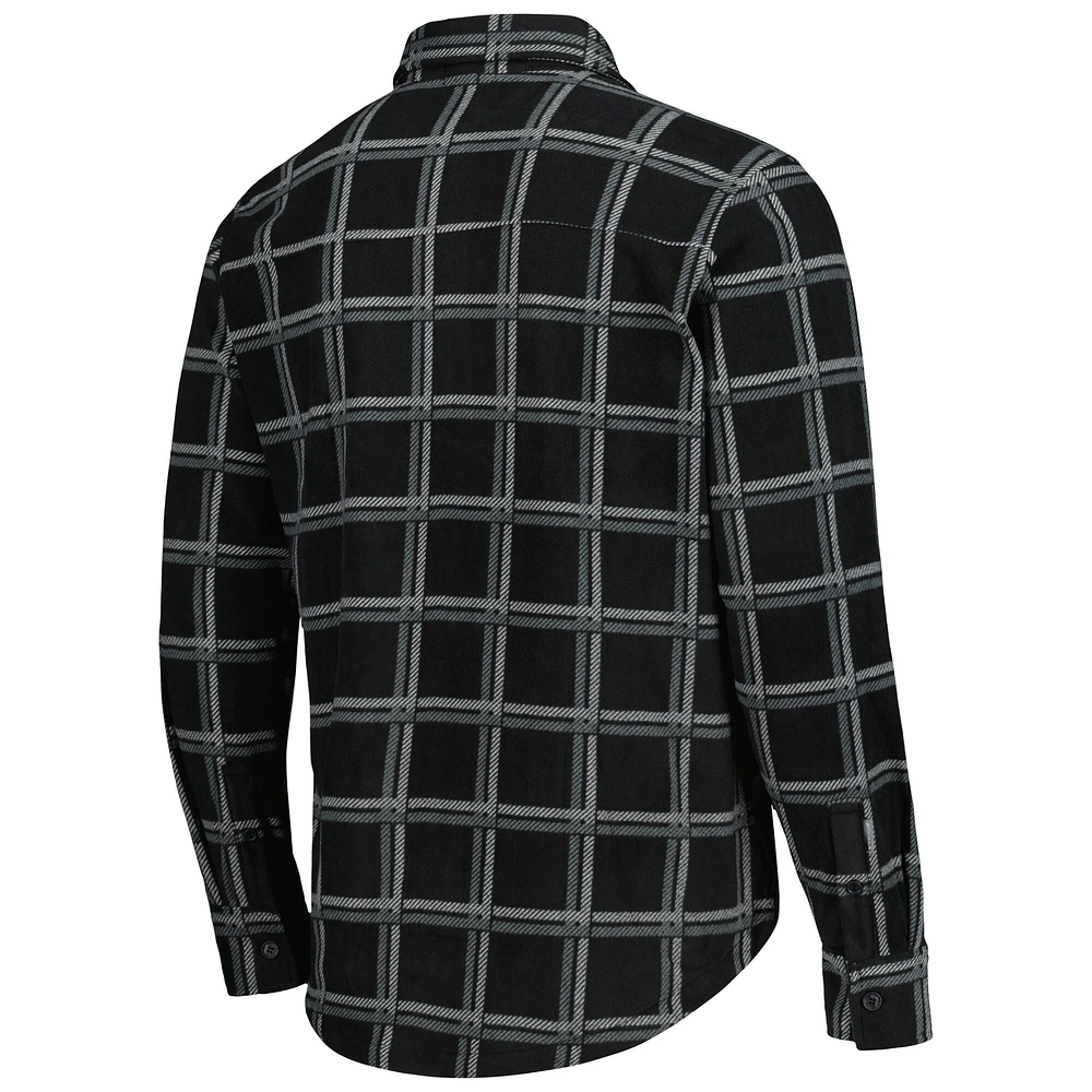 Men's Antigua Black Kansas City Chiefs Industry Flannel Button-Up Shirt Jacket