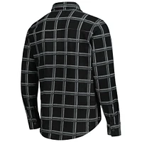 Men's Antigua Black Kansas City Chiefs Industry Flannel Button-Up Shirt Jacket