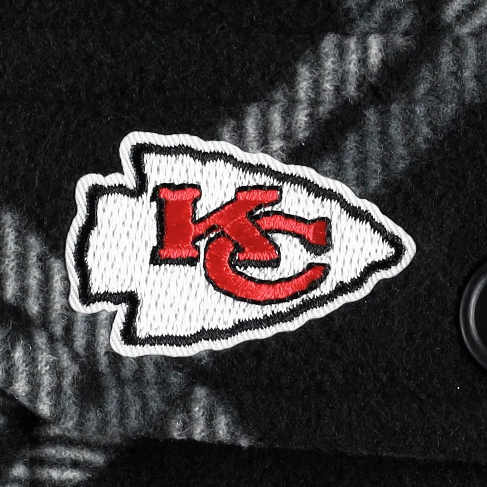 Men's Antigua Black Kansas City Chiefs Industry Flannel Button-Up Shirt Jacket