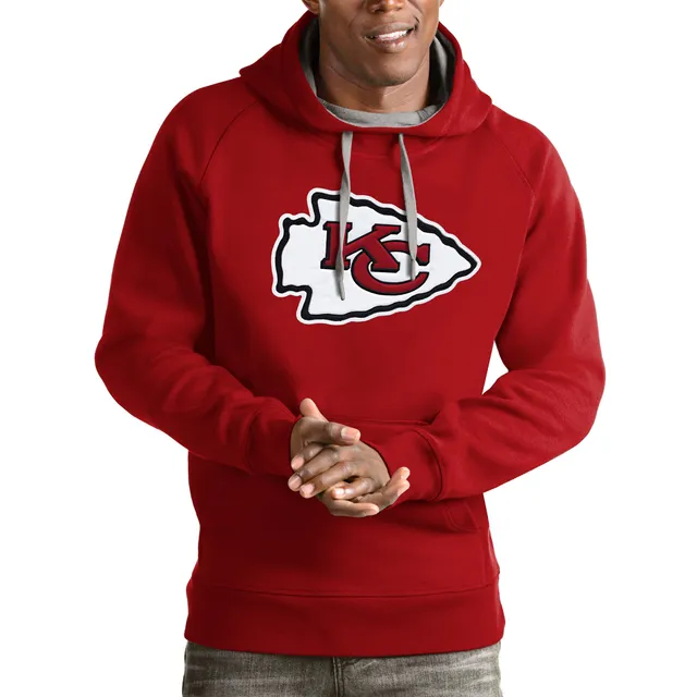 Women's Antigua Red Kansas City Chiefs Victory Logo Pullover Sweatshirt