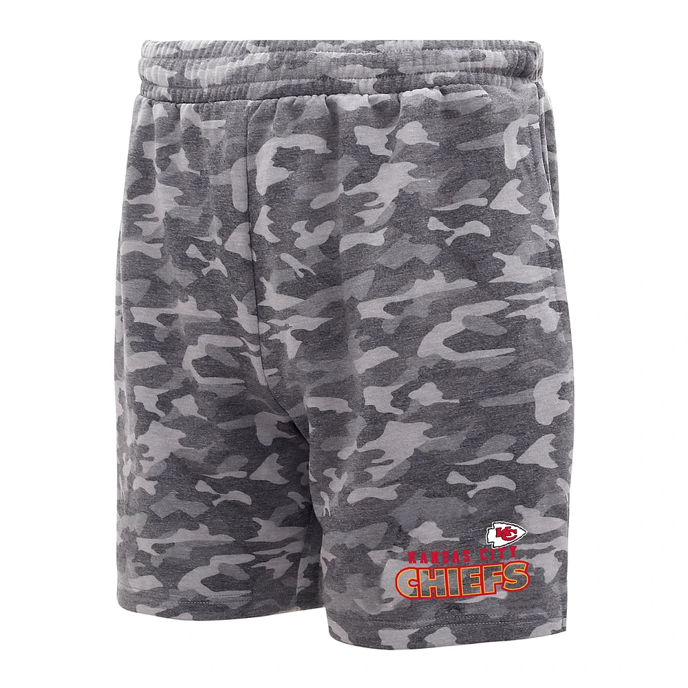 Short camouflage Biscayne des Chiefs de Kansas City Concepts Sport pour hommes, charbon bois