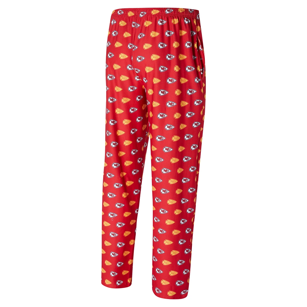 Men's Concepts Sport Red Kansas City Chiefs Record Allover Print Knit Pants