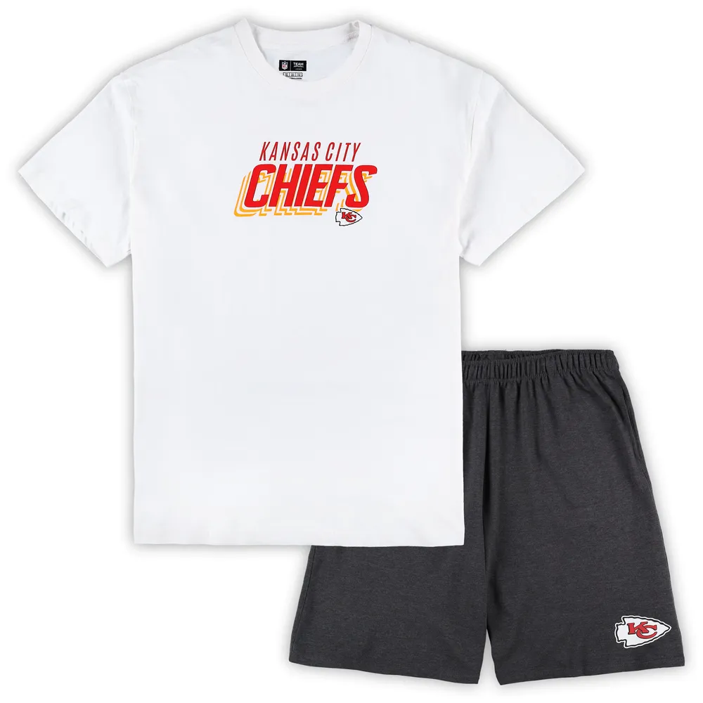 Ensemble t-shirt et short Concepts Sport Kansas City Chiefs Big & Tall pour homme, blanc/anthracite