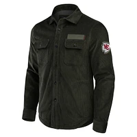 Men's Darius Rucker Collection by Fanatics Dark Green Kansas City Chiefs Corduroy Full-Button Shacket