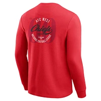 Men's Darius Rucker Collection by Fanatics Red Kansas City Chiefs Washed Waffle-Knit Long Sleeve T-Shirt